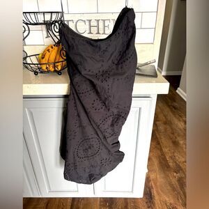 Elegant Black Strapless Eyelet Dress NWT